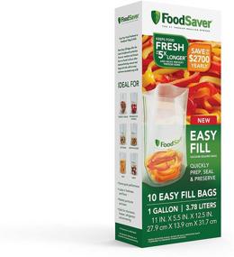 img 4 attached to 🥡 FoodSaver Easy Fill 1-Gallon Vacuum Sealer Bags: Commercial Grade Reusable Bags, Clear - 10 Count, 1 Gallon