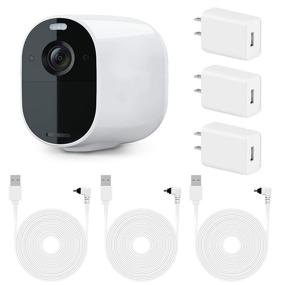 img 4 attached to 🔌 Влагозащищенный белый адаптер питания для Arlo Essential Spotlight - непрерывная зарядка для наружных камер.