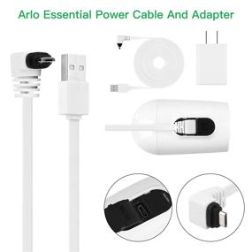 img 1 attached to 🔌 Влагозащищенный белый адаптер питания для Arlo Essential Spotlight - непрерывная зарядка для наружных камер.