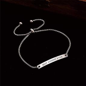 img 2 attached to ✨ Kisseason Inspirational Mantra Bracelet: Adjustable Chain Friendship Bangle for Women and Girls - Empowering Jewelry