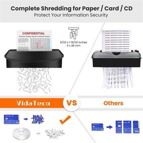 img 2 attached to 📄 VidaTeco 14-Sheet Cross-Cut Paper Shredder with US Patented Cutter - Powerful and Jam-Proof, Shreds Cards/CDs, Ideal for Home Office - 6.6-Gallon Basket (ETL Certified)