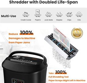 img 3 attached to 📄 VidaTeco 14-Sheet Cross-Cut Paper Shredder with US Patented Cutter - Powerful and Jam-Proof, Shreds Cards/CDs, Ideal for Home Office - 6.6-Gallon Basket (ETL Certified)