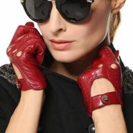 women's thin unlined leather driving gloves for motorcycle, biker, car riding, and shooting logo