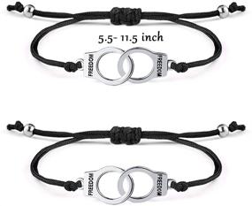 img 3 attached to Partners in Crime for 2 Best Friends: Handcuff BFF Bracelets for Girls 🔐 & Women, Friendship Bracelets for Couples, Mom & Daughter - 2PC Set with Message Cards