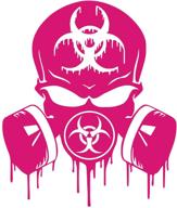 ur impressions dpnk skull dripping biohazard respirator decal - vinyl sticker graphics for cars, trucks, suvs, vans, walls, windows, and laptops - dark pink - 5.5 x 5 inch - uri349-dp logo