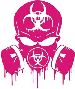 img 1 attached to UR Impressions DPnk Skull Dripping Biohazard Respirator Decal - Vinyl Sticker Graphics for Cars, Trucks, SUVs, Vans, Walls, Windows, and Laptops - Dark Pink - 5.5 X 5 inch - URI349-DP