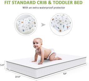 img 3 attached to 🛏️ Dourxi Dual Sided Comfort Memory Foam Crib and Toddler Mattress - Reliable Standard Size Mattress with Removable Breathable Cover and Extra Waterproof Protector for Infant Baby and Toddler