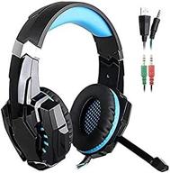 🎧 senhai g9000 3.5mm gaming headset with microphone & led light for ps4, pc, mobile - black/blue logo