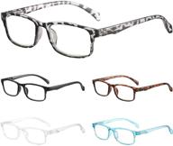 bls pack of 5 blue light blocking reading glasses for women and men, anti-uv, eyestrain, and glare computer readers with spring hinge eyeglasses logo