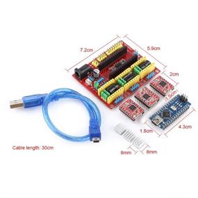 img 3 attached to 🖨️ Upgraded 3D Printer Engraving Expansion Board Kit: Controller CNC Shield V4+Nano 3.0 Board with A4988 Driver and USB Cable - Compatible with Arduino