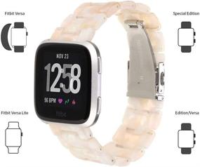 img 2 attached to 💖 Помостка Ремешок для модного смарт-часов из смолы FIANO для Fitbit Versa/Versa 2/Versa Lite, сверкающий розовым цветом – подходит как для женщин, так и для мужчин.