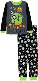 img 4 attached to 🎃 Seasonal Nightmare Before Christmas Snug Fit Cotton Pajamas for Boys by Disney