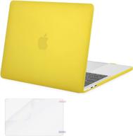 📱 mosiso macbook pro 13 inch case 2016-2020 a2338 m1 a2289 a2251 a2159 a1989 a1706 a1708, plastic hard shell case & screen protector - bright yellow logo