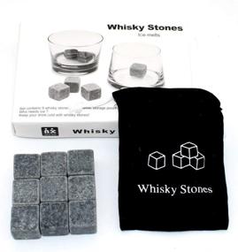 img 3 attached to 🥃 Premium Whiskey Stones Gift Set: 9 Granite Whiskey Rocks for Scotch & Cold Drinks - Reusable Cooling Ice Cubes Packed in Elegant Black Bag