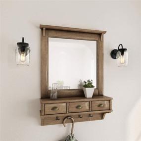 img 1 attached to LNC Farmhouse Rustic Wall Sconce Mason Jar Lights with Oil Rubbed Bronze Finish for Hallway and Bathroom, Dimensions 7.1”L×4.7”W×8.7”H, Model A02979