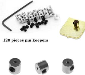 img 1 attached to 🧷 120-Piece Pin Locks Pin Backs Locking Clasp Set with Wrench - Cooyeah Locking Pin Keepers Backs Locking Clasp Sliver, 6 x 5 mm