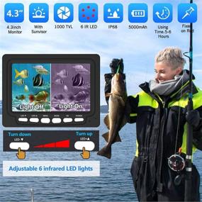 img 3 attached to 📷 ANYSUN Underwater Ice Fishing Camera: 4.3 Inch IPS Monitor, IP68 Waterproof Fish Cam, HD Video, Infrared LED with DVR - Perfect Ocean Lake Gift Gear!