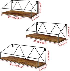 img 2 attached to 📚 Set of 3 Floating Wall Shelves by EdenseeLake - Wall Mounted Shelf for Bedroom, Bathroom, Living Room, Kitchen, and Office