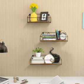 img 1 attached to 📚 Set of 3 Floating Wall Shelves by EdenseeLake - Wall Mounted Shelf for Bedroom, Bathroom, Living Room, Kitchen, and Office