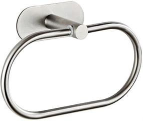 img 4 attached to 🔧 Stainless Steel Self Adhesive Towel Ring: Modern Hand Towel Holder - No Drilling Required