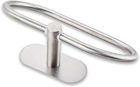 img 2 attached to 🔧 Stainless Steel Self Adhesive Towel Ring: Modern Hand Towel Holder - No Drilling Required