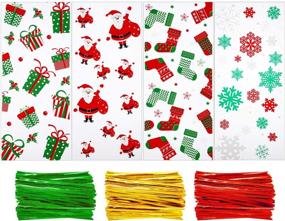 img 4 attached to Christmas Cellophane Cookies Supplies Different Gift Wrapping Supplies and Gift Wrap Cellophane Bags