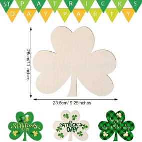 img 3 attached to 🍀 Set of 8 Unfinished Wood Shamrock Cutouts - 11 Inches St. Patrick's Day Wooden Ornaments for DIY Crafts, Centerpieces, and Decorations - Shamrock Discs for Clover-Themed Projects