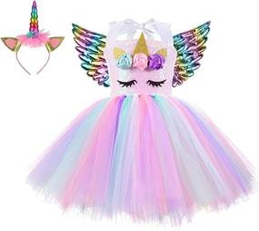 img 4 attached to 🦄 Enchanting Unicorn Costume Set: Rainbow Birthday Headband Dress Up & Pretend Play