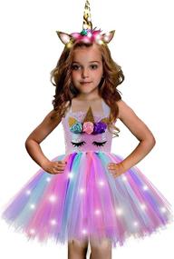 img 2 attached to 🦄 Enchanting Unicorn Costume Set: Rainbow Birthday Headband Dress Up & Pretend Play