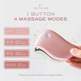 img 1 attached to 🌹 Enhance Your Skincare Routine with YouthLab ProSculpt Gua Sha – The Ultimate Heat & Electric Vibration Massage Tool for Anti-Aging, Wrinkle Reduction, Firming, Tension Relief, and Acupressure (Rose Gold)