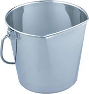 2 quart flat sided stainless steel bucket - qt dog logo