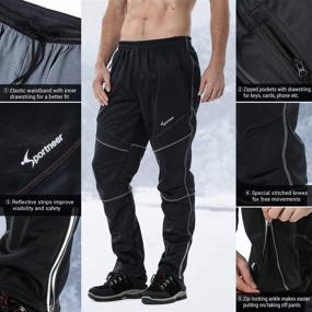 img 2 attached to Winter-Ready Performance: Sportneer Men's Fleeced Windproof Mountain Bike Pants for Cycling, Running, and More