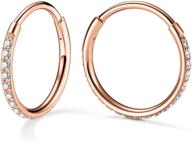 hypoallergenic vinjewelry hoop earrings | 2 pcs 316l surgical steel cartilage earrings for women & girls - 20g logo