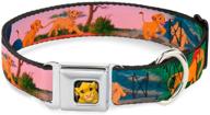 🦁 lion king simba nala growing up scenes dog collar seatbelt buckle - adjustable size, 1.0 inch wide logo