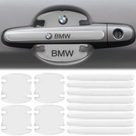 🚗 zlqbmx 12pcs clear car door handle scratch protector | compatible with bmw | soft tpu nano self-adhesive side sticker | paint protection | car door handle cup scratch protective films logo