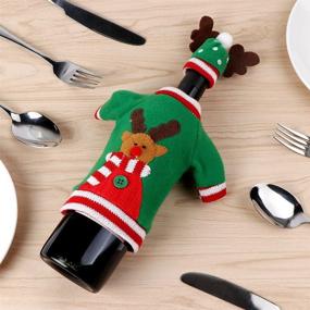 img 2 attached to Aytai 3pcs Ugly Sweater Christmas Wine Bottle Cover: Festive Holiday Wine Sweaters for Ugly Christmas Sweater Party Decorations