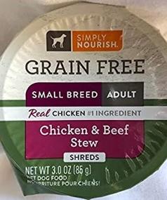 img 1 attached to 🐾 SIMPLY NOURISH 6-Grain Free Small Breed Adult Dog Chicken & Beef Stew in Shreds - Convenient 6-Pack of 3 oz Cups