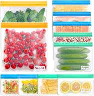 anpro reusable food storage bags-11 pack: silicone bags for lunch, extra thick, leak proof, bpa free - 2 gallon freezer bags, 5 sandwich bags, 4 snack bags logo