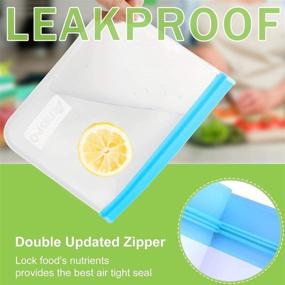 img 1 attached to Anpro Reusable Food Storage Bags-11 Pack: Silicone Bags for Lunch, Extra Thick, Leak Proof, BPA Free - 2 Gallon Freezer Bags, 5 Sandwich Bags, 4 Snack Bags