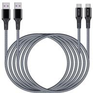 🔌 high-speed usb c charger cable 10ft 2pack - fast charging cord for samsung galaxy, lg, google pixel, nintendo switch - extra long android usb-a to usb-c - braided design for durability logo