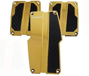 img 1 attached to NRG Innovations PDL-100CG Chrome Gold Aluminum Sport Pedal featuring Black Carbon MT