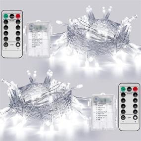 img 4 attached to 🌟 Enhance Your Indoor and Outdoor Decor with KPafory 2 Pack 36ft Battery Operated String Lights - Remote Timer, Waterproof & 8 Modes - Cool White