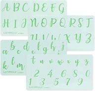 lacupella 1.5 inch cursive alphabet letter number calligraphy stencil set of four upper/lower case - ideal for cake, cookie, wood, chalkboard, canvas decorating, airbrush painting logo