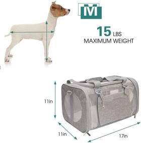 img 3 attached to 🐱 Компания Moyeno для перевозки кошек, собак и щенков весом до 15 фунтов - Мягкий переносной кошачий и собачий переноска, одобренный авиакомпанией TSA - Складной водонепроницаемый переносной пёсик.