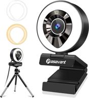 enhance your video experience with the pasavant 🎥 1080p webcam: dual microphone, ring light, and tripod included! logo