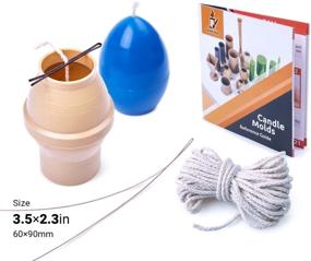 img 3 attached to 🕯️ Egg Shaped Candle Mold - Height: 3.5 inches, Width: 2.3 inches - Includes 30 ft of Wick as Bonus - Plastic Candle Molds for Candle Making