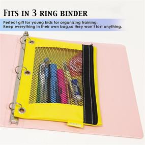 img 1 attached to 24-Pack BAZIC Pencil Pouch with Rivet Enforced Ring Holes, Mesh Window, Zipper Pouches Case - Bright Assorted Colors - Ideal for Cosmetics, Stationery, or as a Binder Pouch