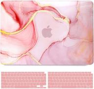 👩 belk macbook air 13 inch case 2022, macbook air case 2021 2020 2019 2018 a2337 m1 a2179 a1932 touch id retina display, plastic hard case + 2 keyboard covers, pink gold marble логотип