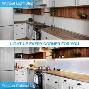 img 3 attached to 🔆 Dimmable 13ft LED Strip Lights for Kitchen - Remote Controlled Under Cabinet Lighting with Timer, 2400LM, 6000K Cool White - Ideal for Closet, Bookshelf, Bedroom