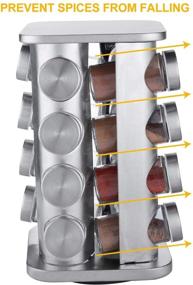 img 2 attached to 🔥 Maximize Kitchen Efficiency with the defway Stainless Steel Spice Rack Organizer - 16 Jars & Labels Included!